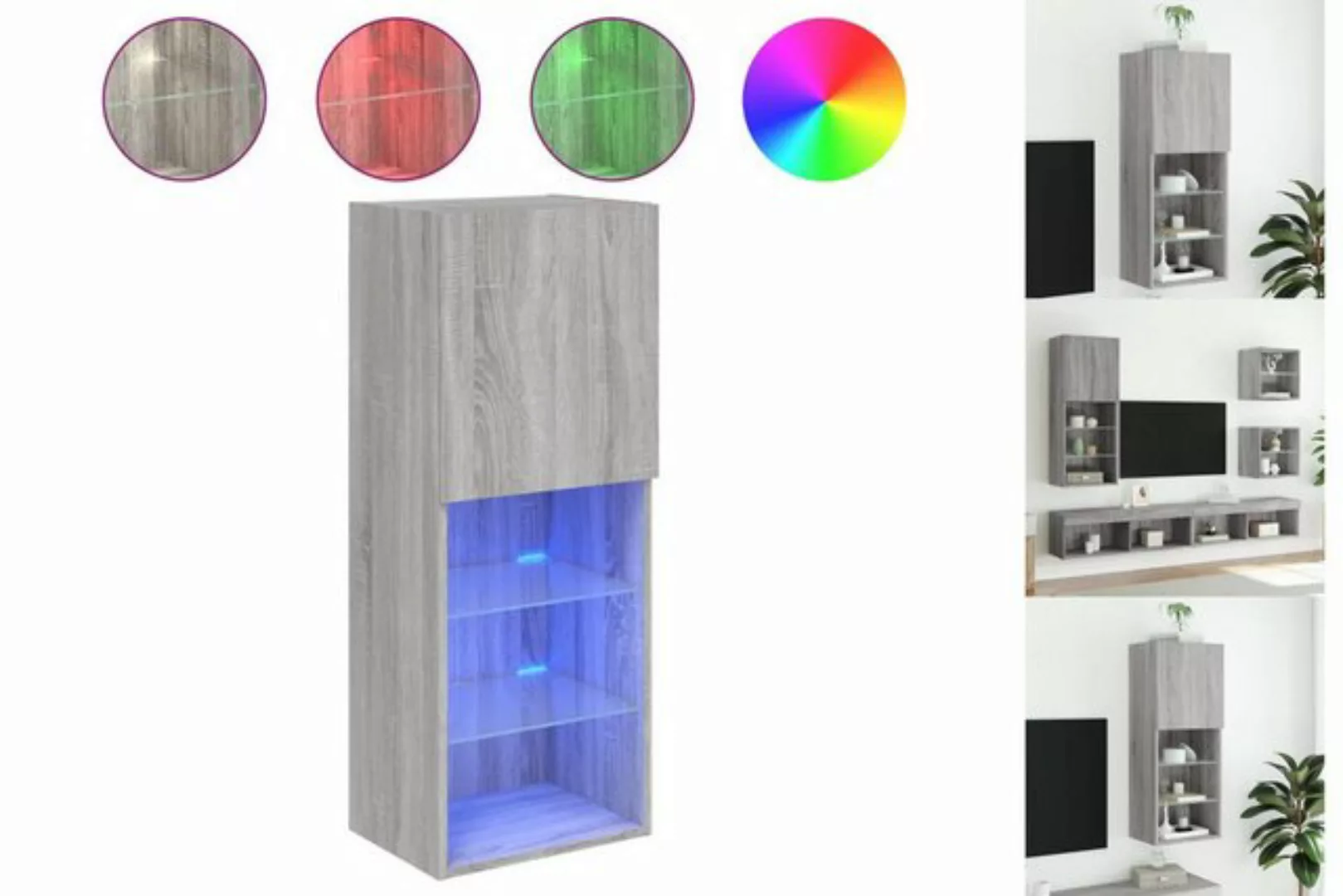 vidaXL TV-Schrank TV-Schrank mit LED-Leuchten Weiß 40,5x30x102 cm günstig online kaufen