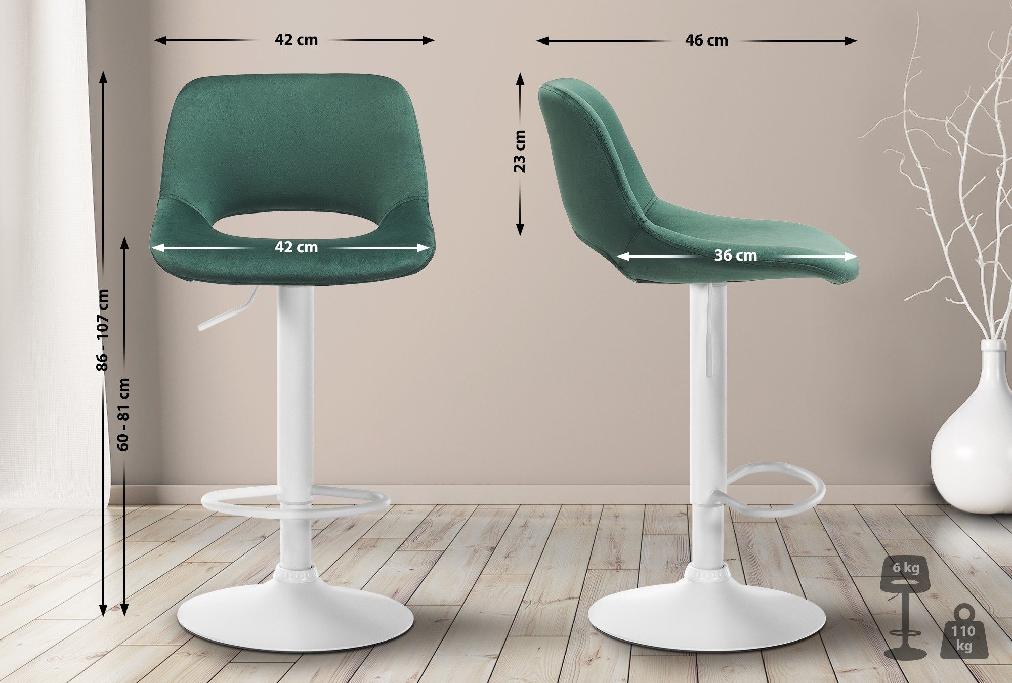 CLP Barhocker Camden (2er Set, 2 günstig online kaufen