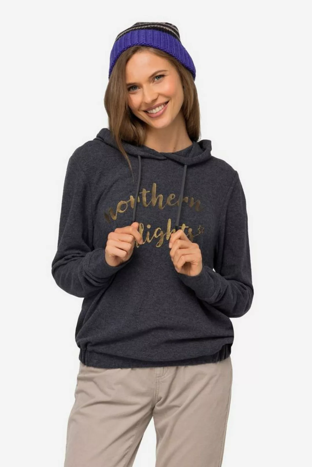 Laurasøn Sweatshirt Hoodie Statement Print Kapuze Langarm günstig online kaufen