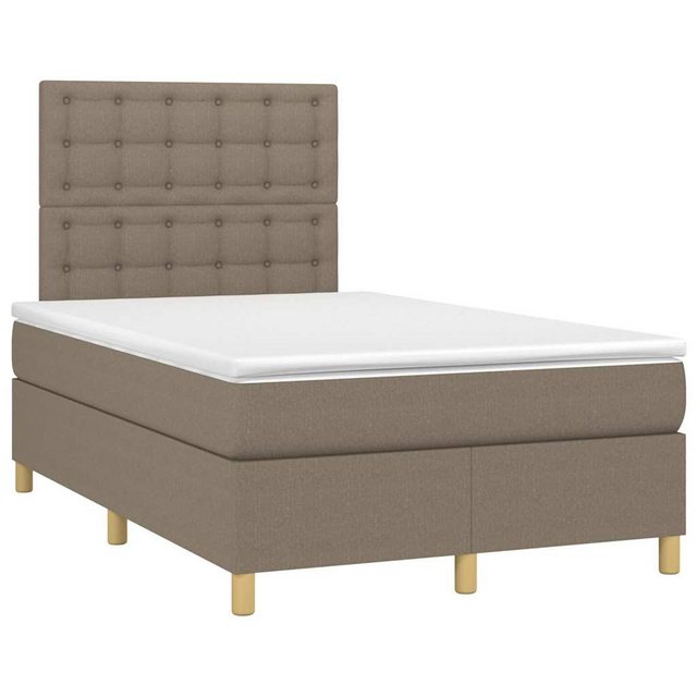 vidaXL Bett Boxspringbett mit Matratze Taupe 120x190 cm Stoff günstig online kaufen