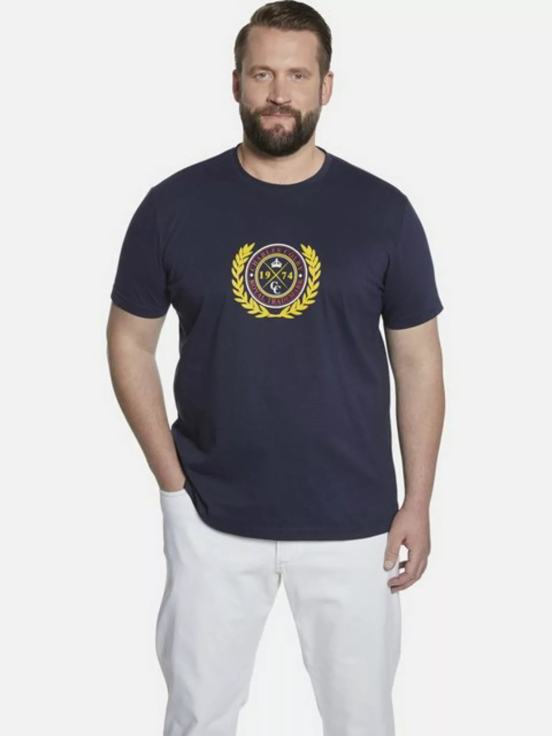 Charles Colby T-Shirt EARL SADWYN mit royalem Print günstig online kaufen