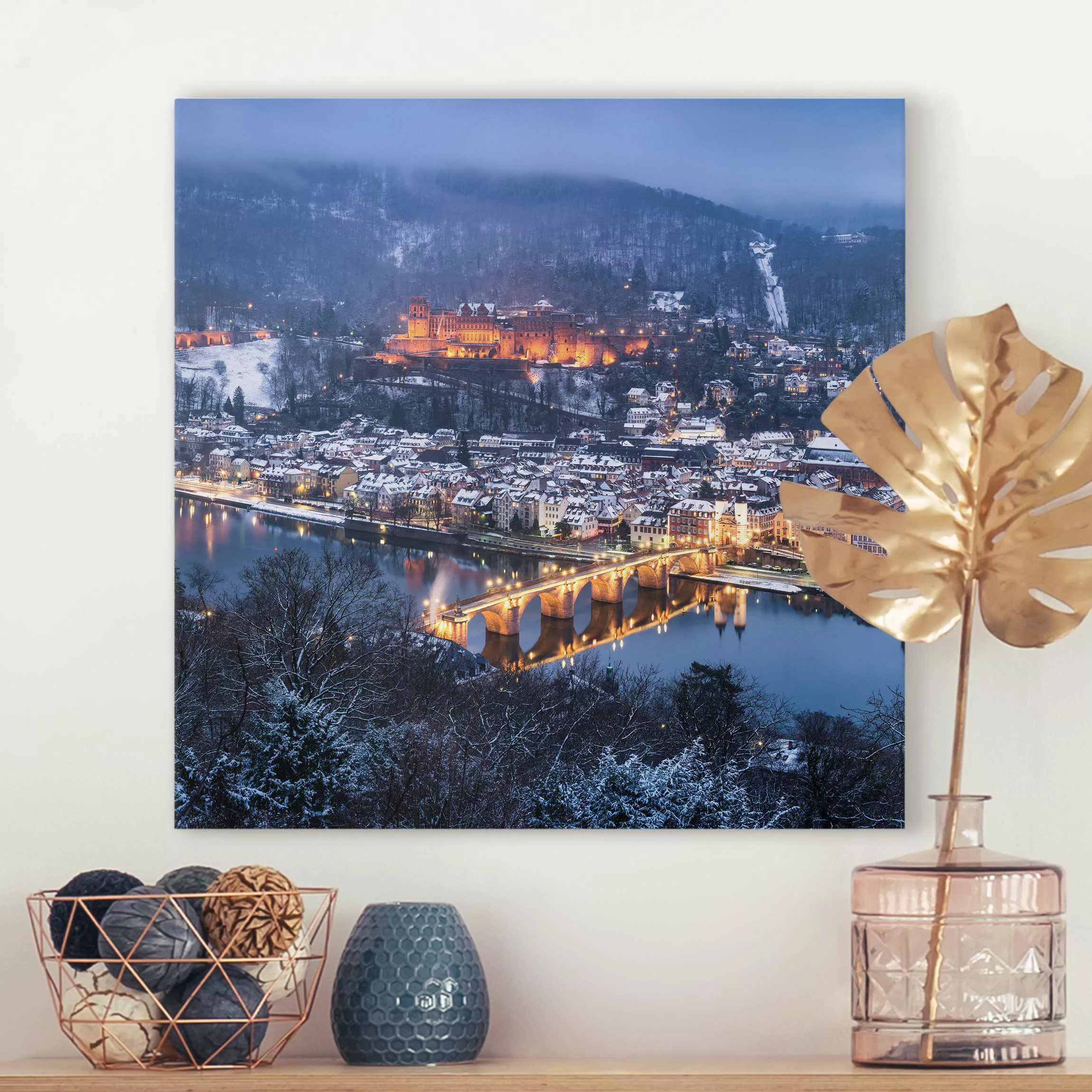 Leinwandbild Winterliches Heidelberg günstig online kaufen