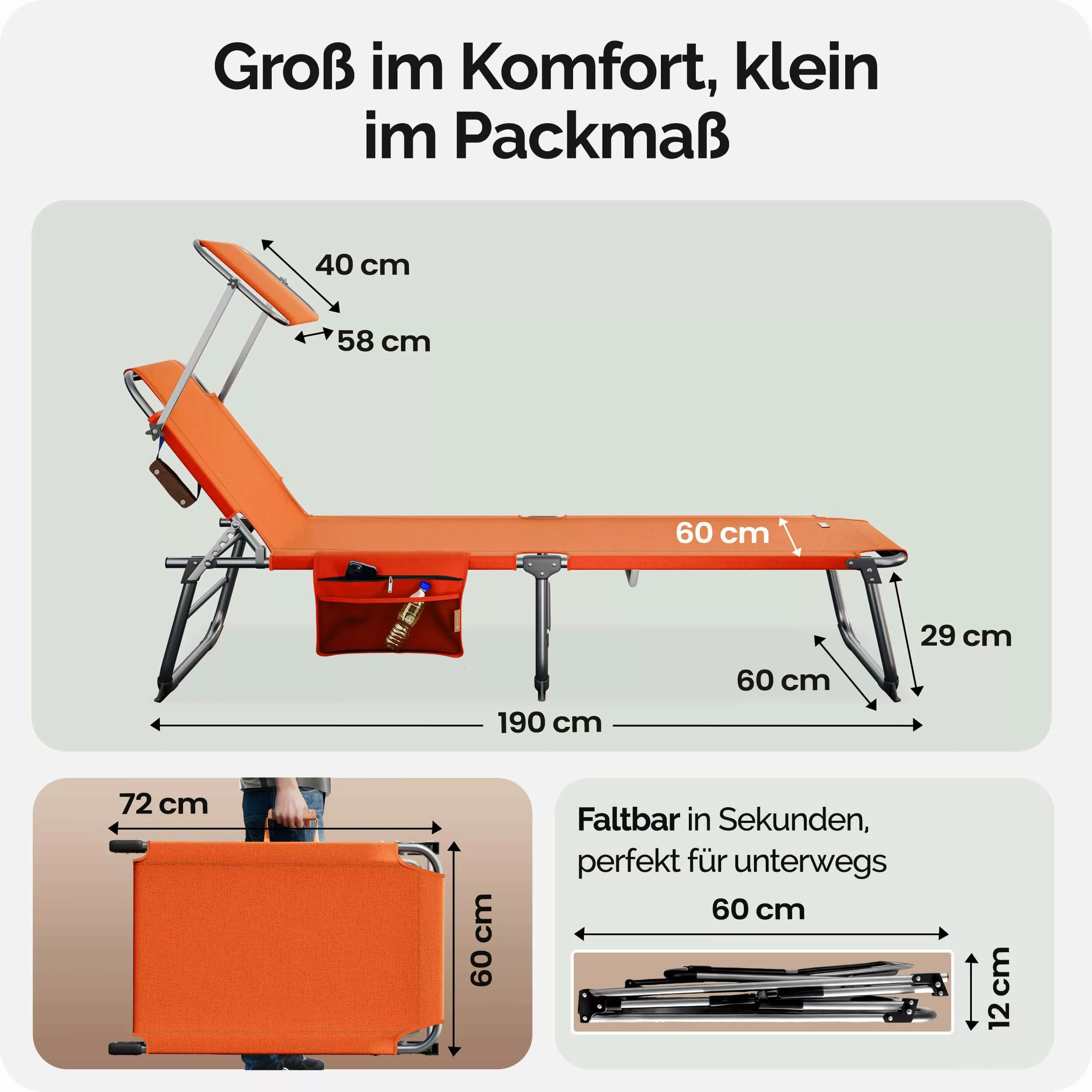 Casaria Gartenliege Ibiza, 1 St., Klappbar günstig online kaufen