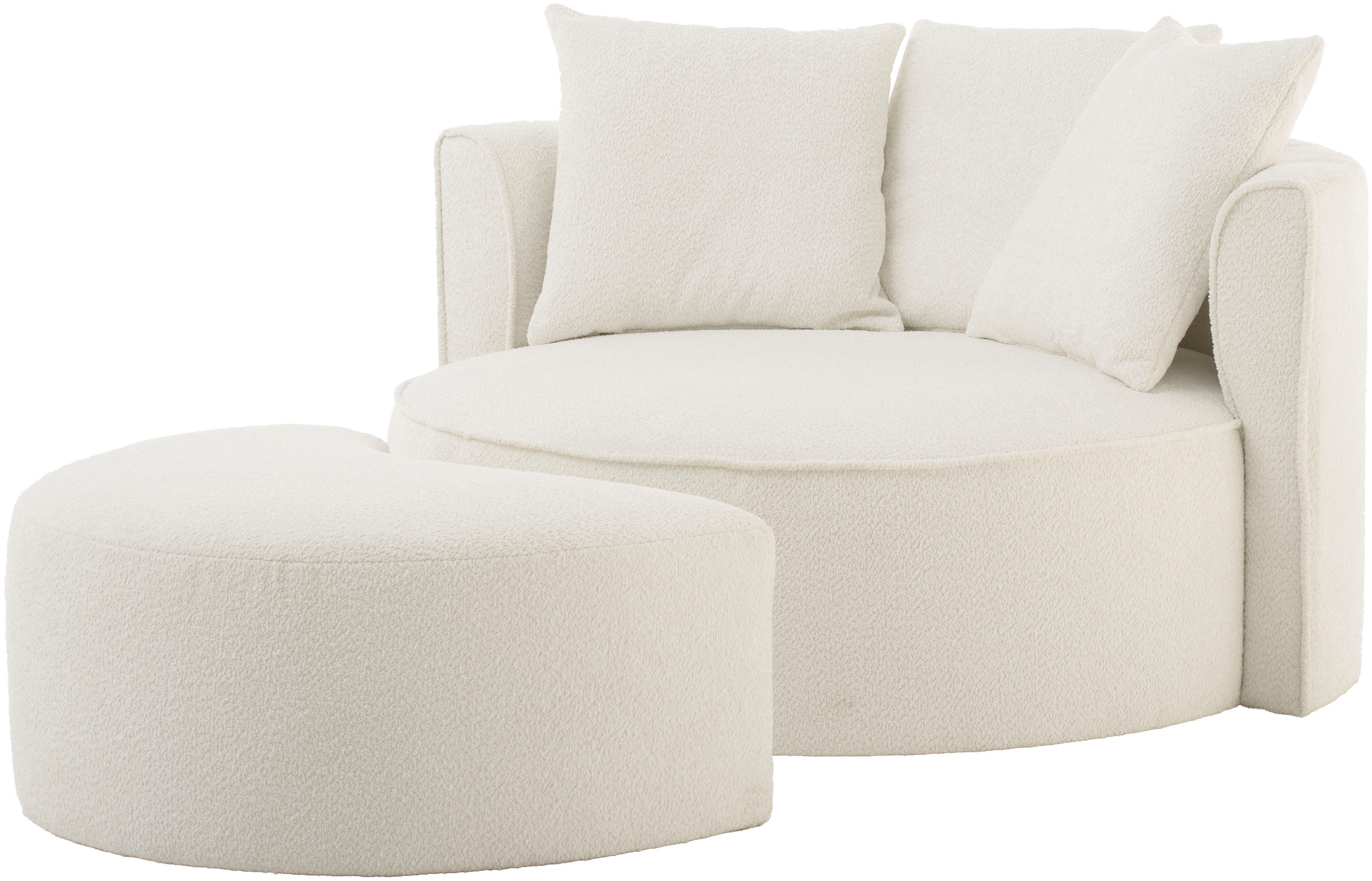 LeGer Home by Lena Gercke XXL-Sessel "ISALIE, Rundsessel mit Hocker, Lesese günstig online kaufen