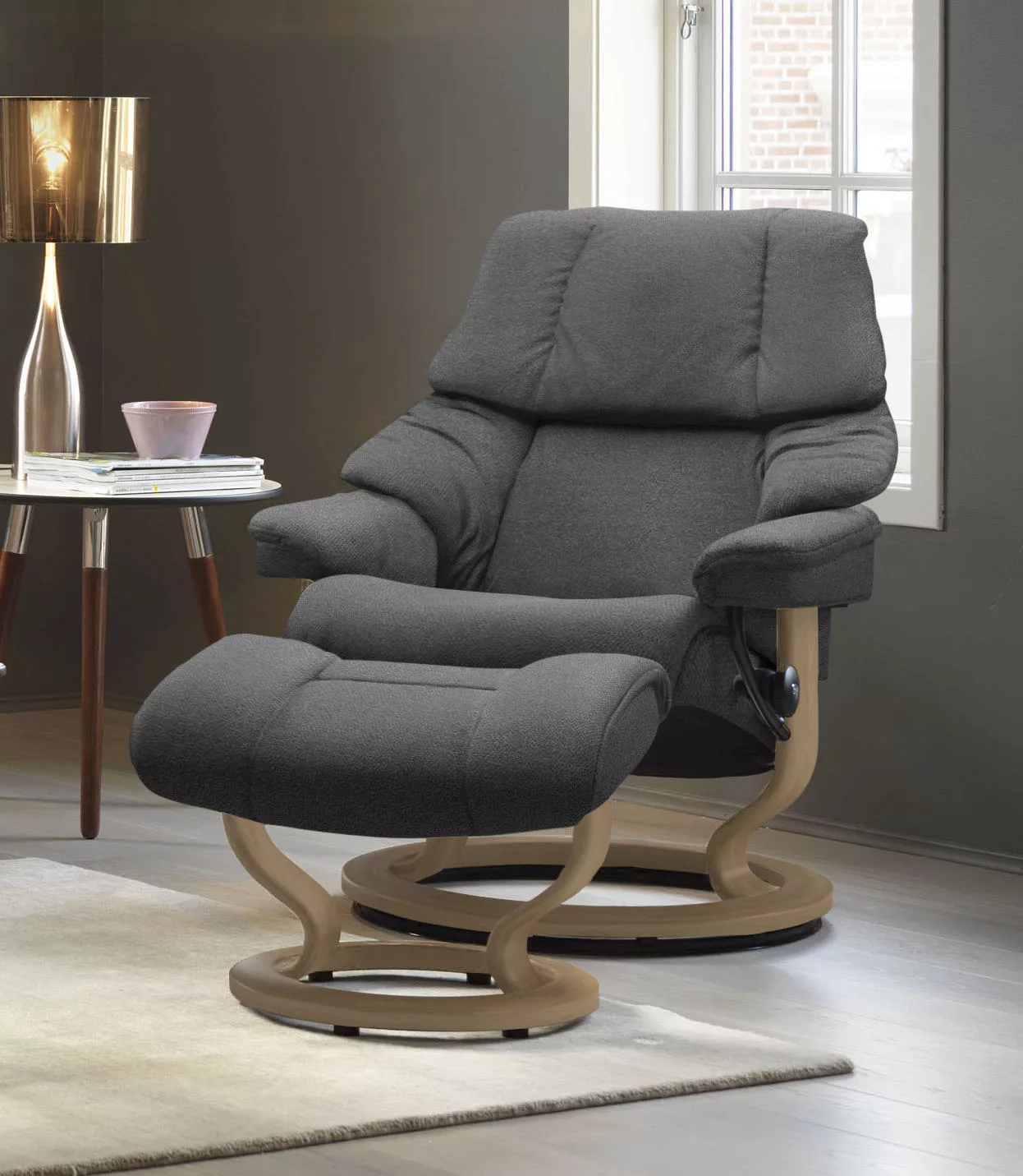 Stressless® Relaxsessel »Reno«, (Set, Relaxsessel mit Hocker), mit Hocker, günstig online kaufen