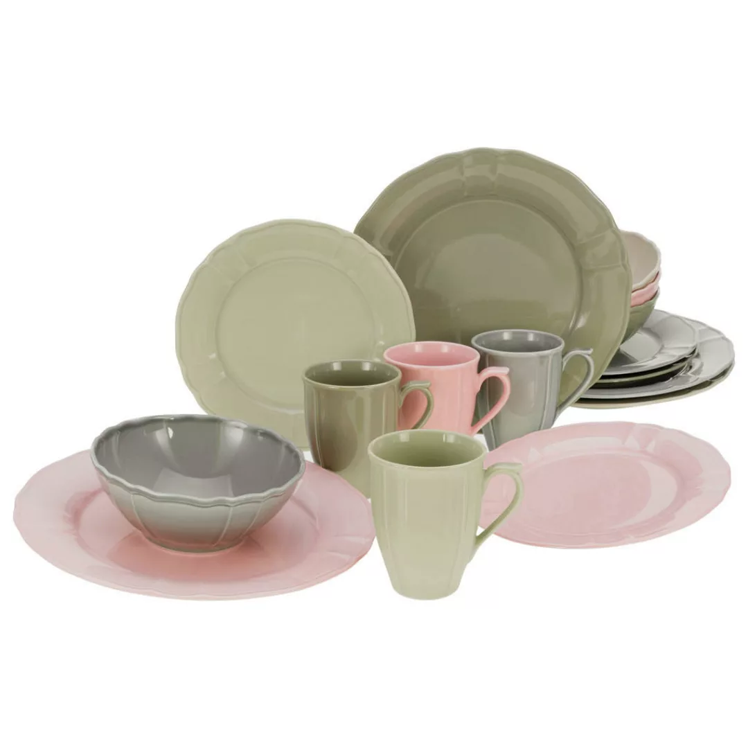 CreaTable Kombiservice FLORA Colors multicolor Porzellan 16 tlg. günstig online kaufen