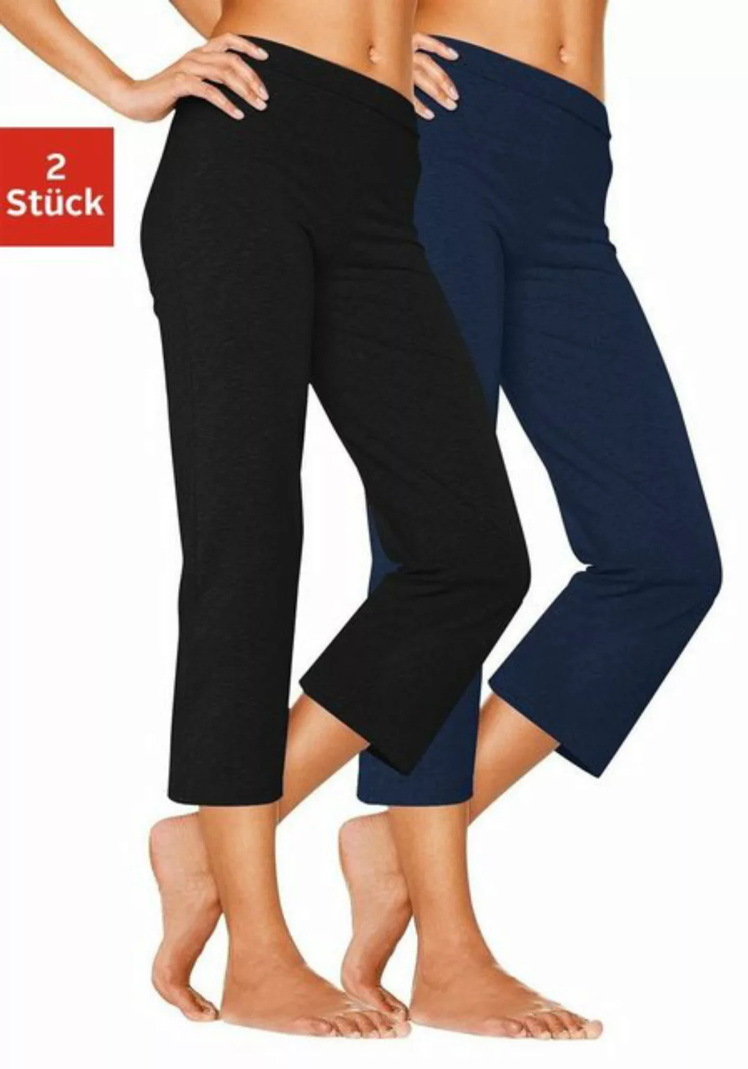 vivance active Caprihose (2er-Pack) mit Gummibund, Loungewear günstig online kaufen