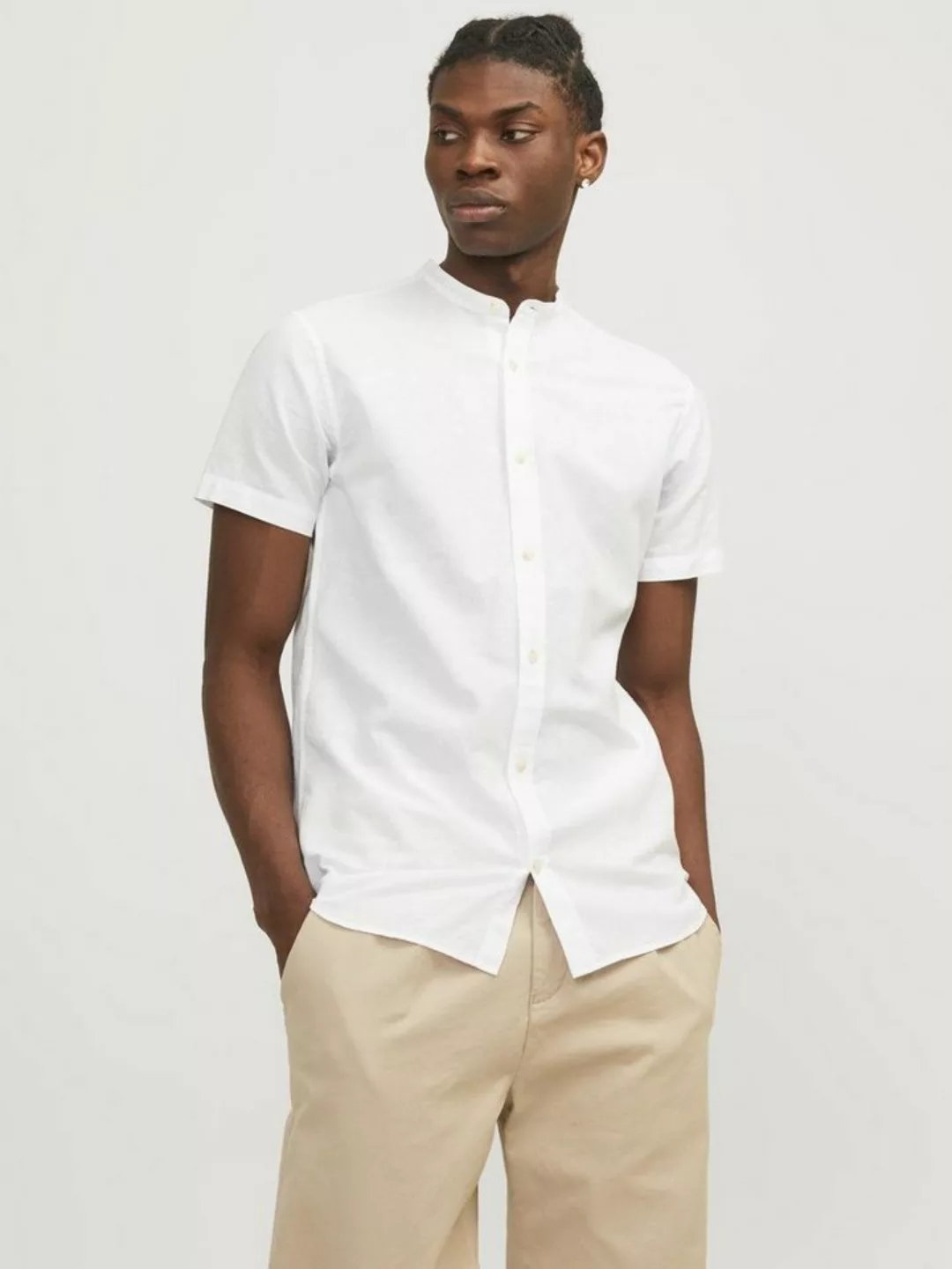 Jack & Jones Kurzarmhemd JJESUMMER BAND LINEN BLEND SHIRT SS SN günstig online kaufen