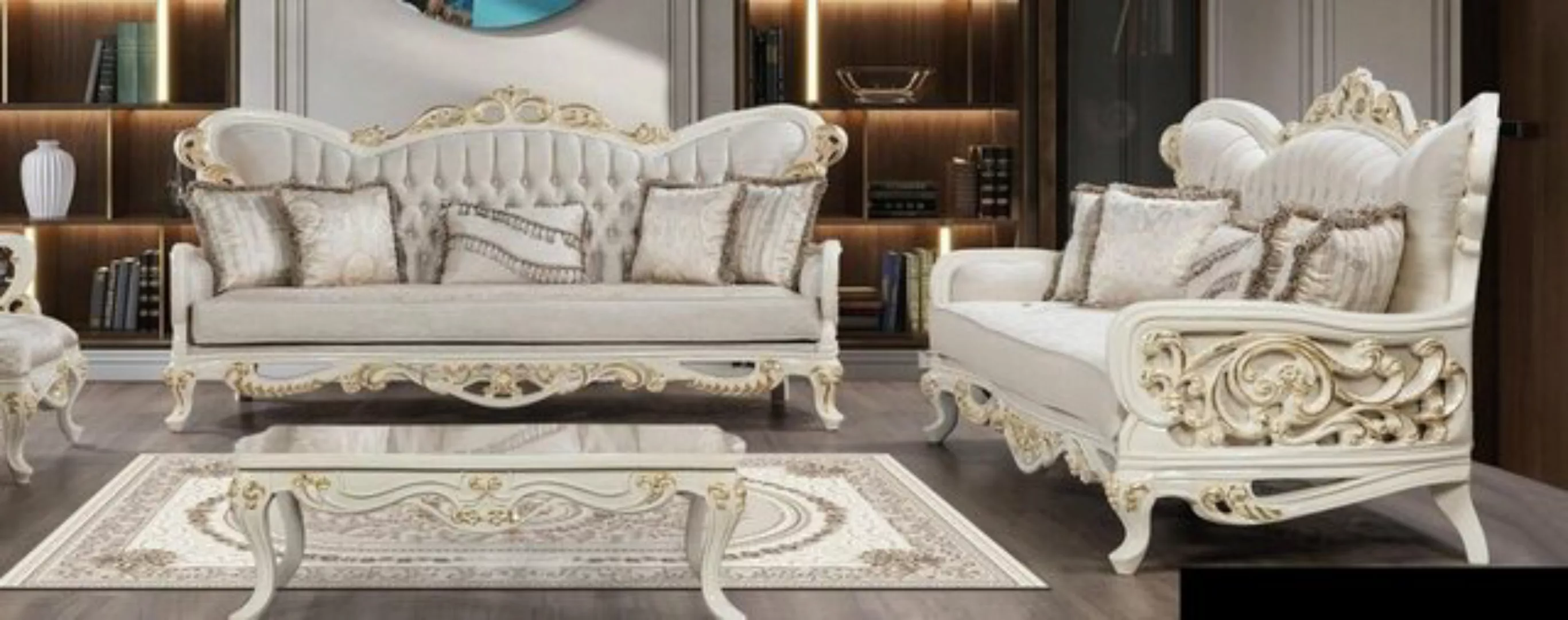 JVmoebel 3-Sitzer Sofagarnitur 3+3 Sitzer Barock Sofas Luxus Set Garnitur W günstig online kaufen