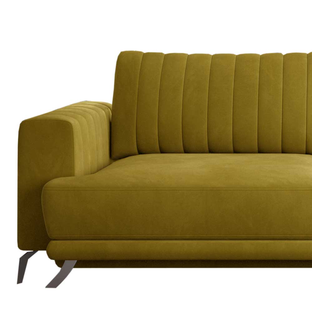 Sofa Couch in Senfgelb aus Velours günstig online kaufen