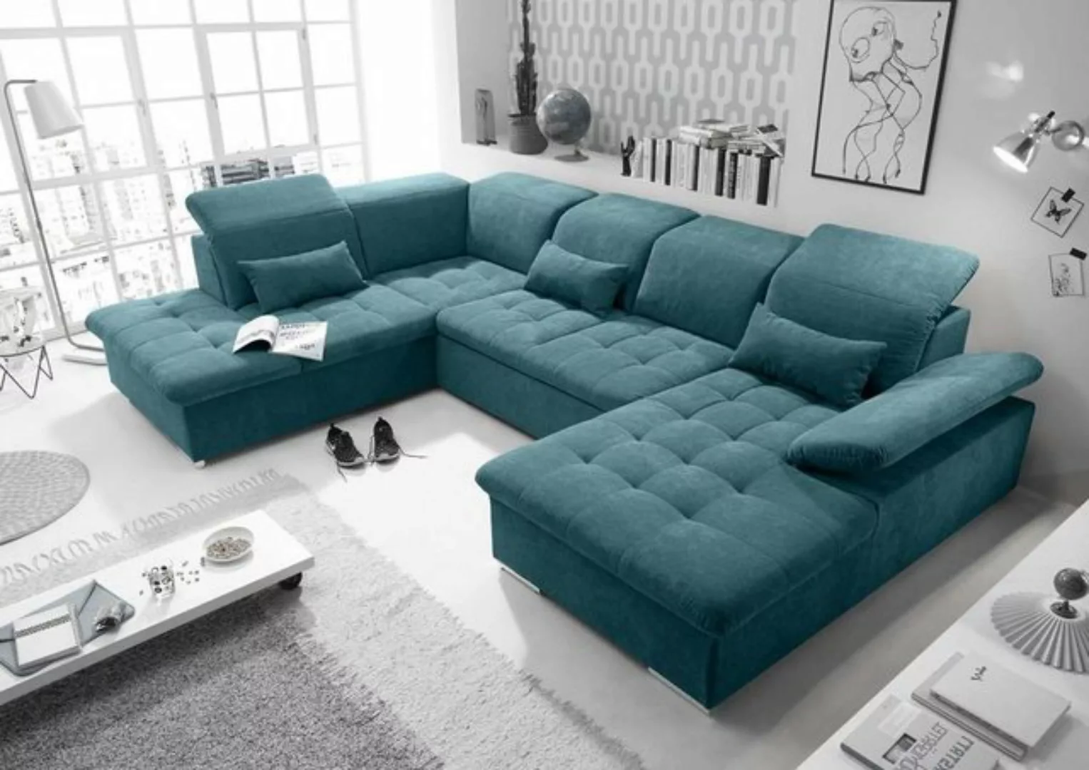 ED EXCITING DESIGN Wohnlandschaft, Wayne Wohnlandschaft 340x240 cm U-Sofa C günstig online kaufen