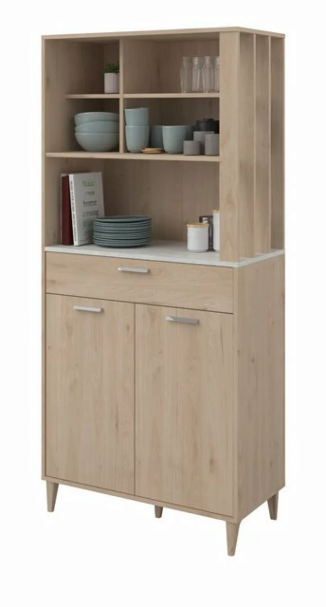 Parisot Küchenbuffet Diner (Buffetschrank in Eiche Dekor, 84 x 182 cm) mit günstig online kaufen