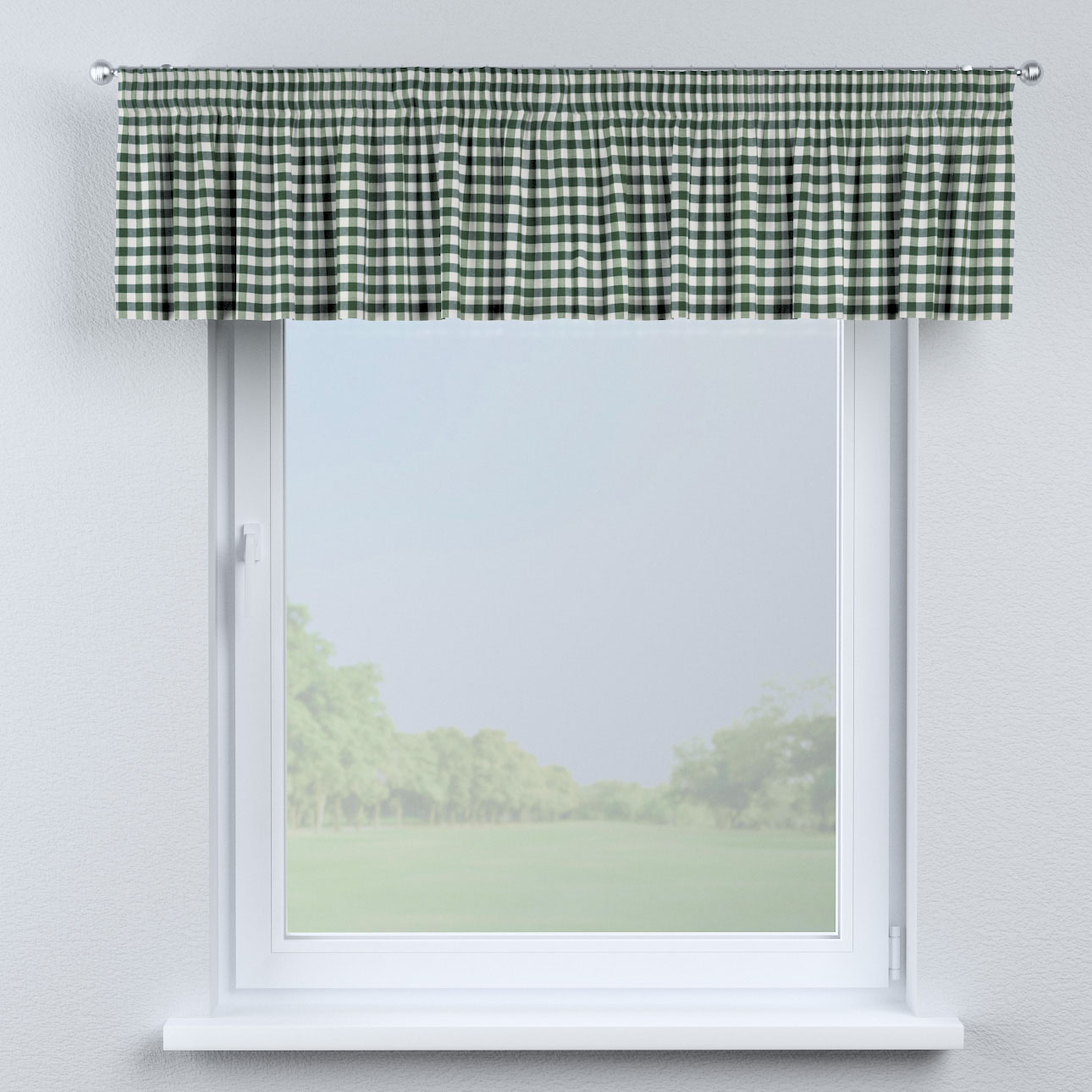 Kurzgardine mit Kräuselband, grün-ecru, 390 x 40 cm, Quadro (144-34) günstig online kaufen