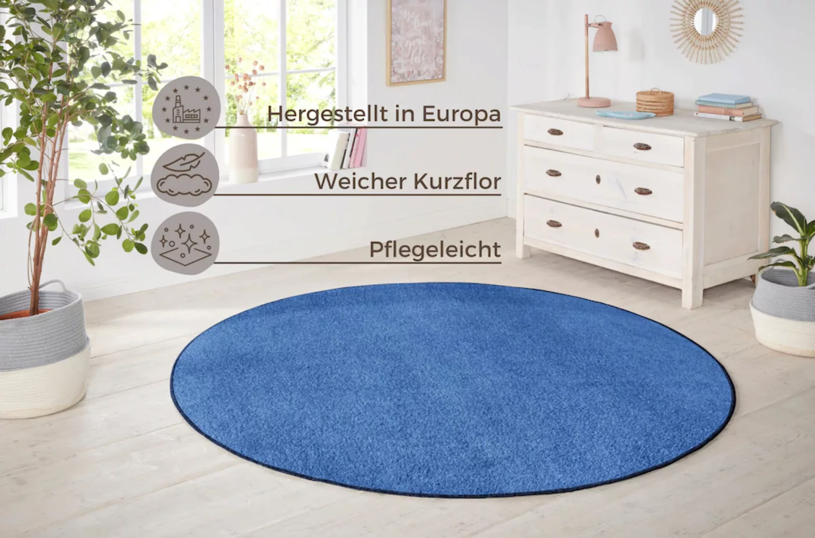 HANSE Home Teppich »Shashi«, rund, 8,5 mm Höhe, Kurzflor, Unifarben, Teppic günstig online kaufen