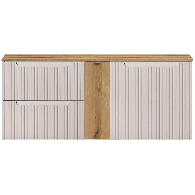 Lomadox Waschbeckenschrank NEWPORT-56-CASHMERE Waschtischunterschrank 140cm günstig online kaufen