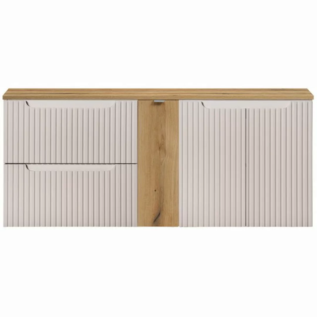 Lomadox Waschbeckenschrank NEWPORT-56-CASHMERE Waschtischunterschrank 140cm günstig online kaufen