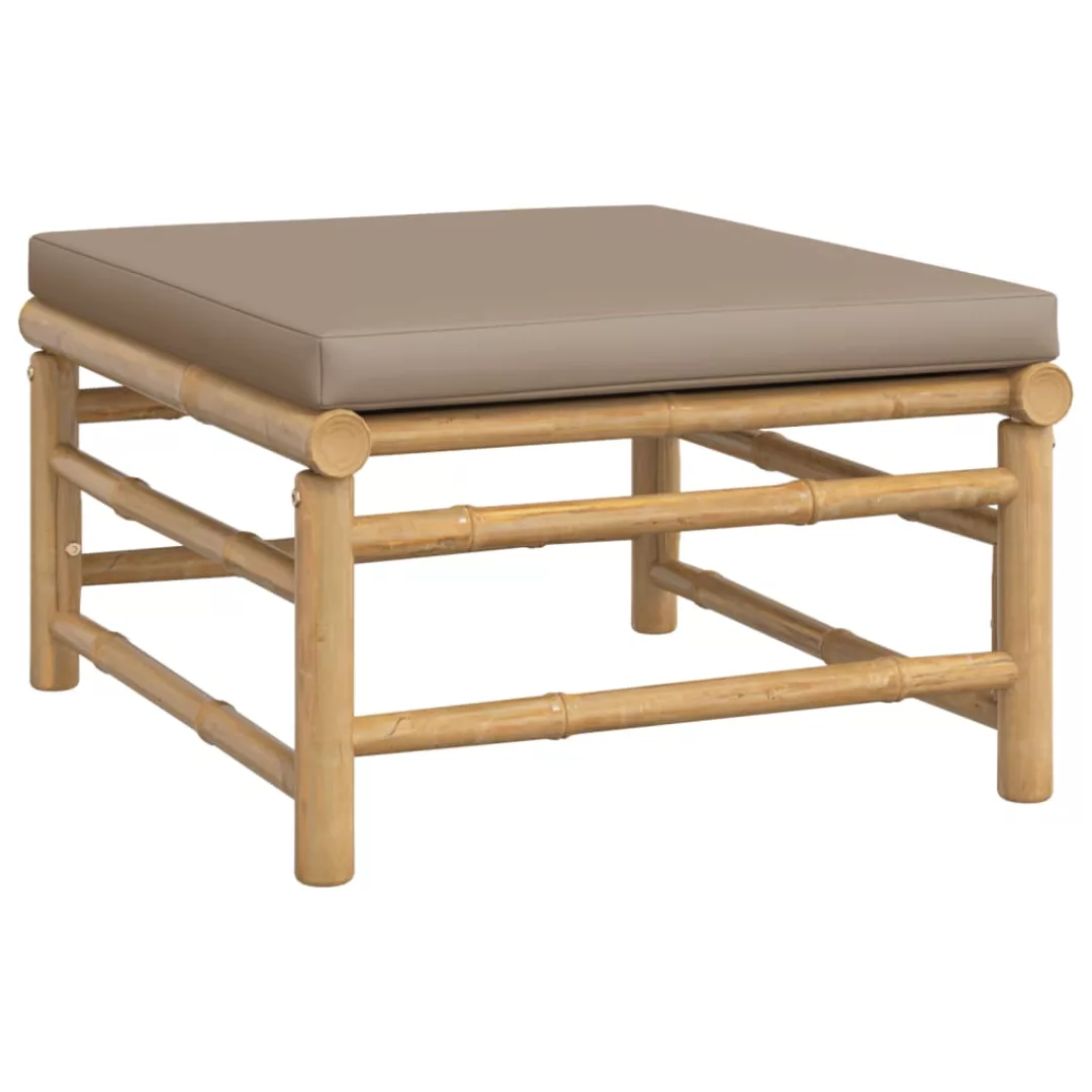 vidaXL Sofaelement Gartenhocker mit Taupe Kissen günstig online kaufen