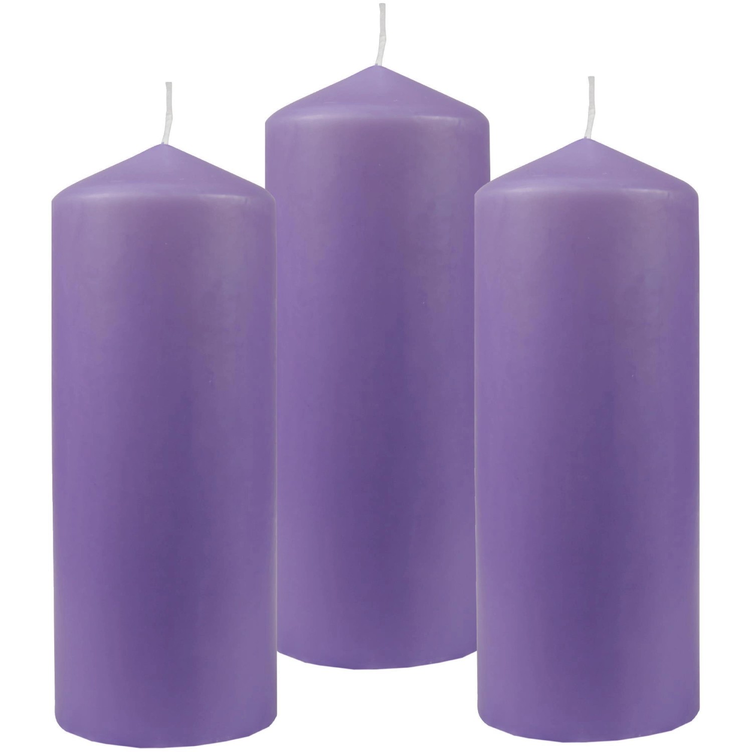 HS Candle Stumpenkerzen Ø6cm 3er Pack Lila Violett günstig online kaufen