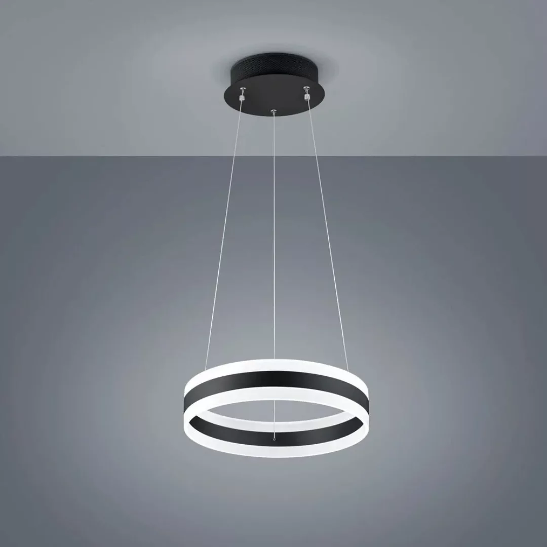LED Pendelleuchte Liv in Schwarz-matt und Weiß 60W 3650lm 400mm günstig online kaufen