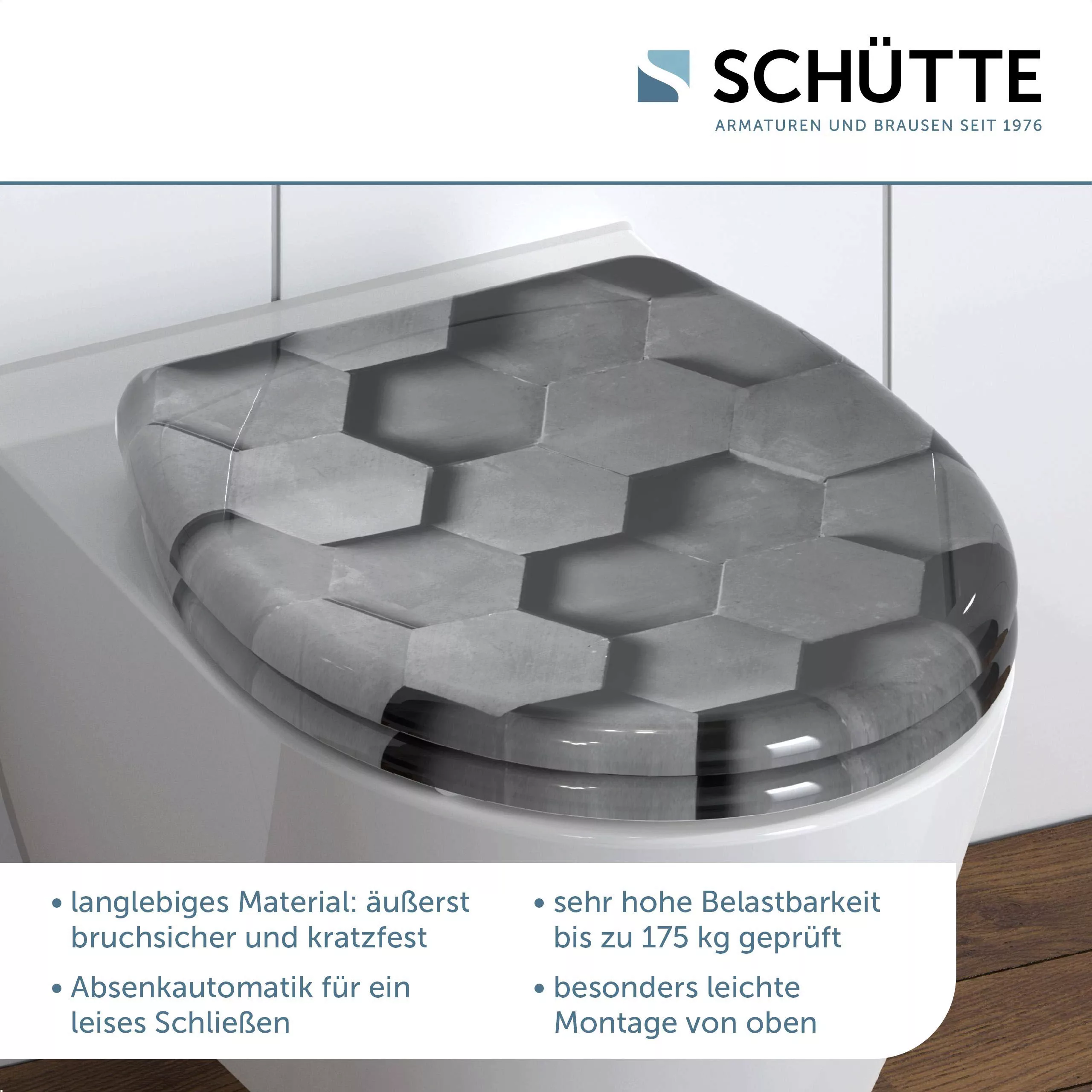 Schütte WC-Sitz "Grey Hexagons" günstig online kaufen
