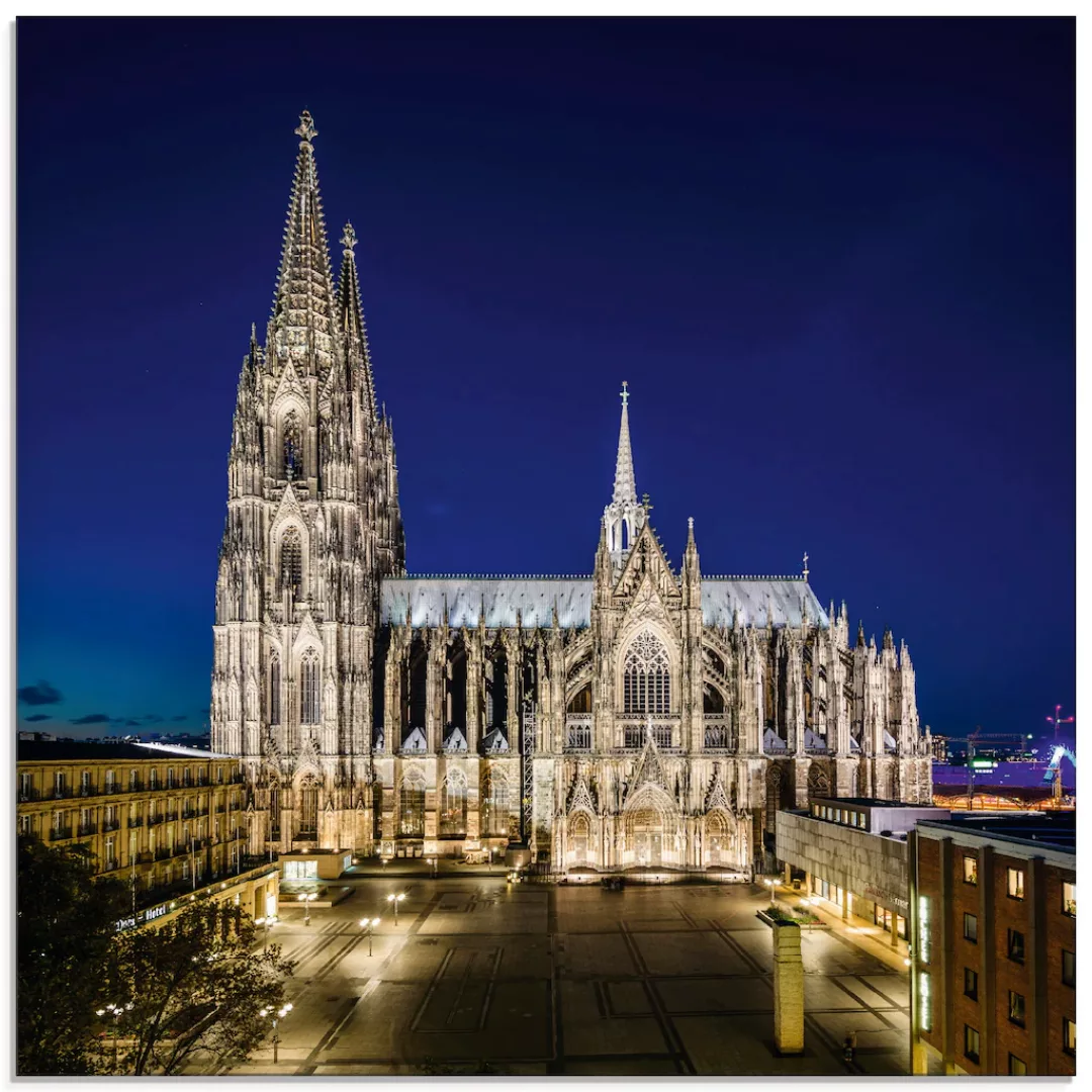 Artland Glasbild "Kölner Dom am Abend", Gebäude, (1 St.), in verschiedenen günstig online kaufen