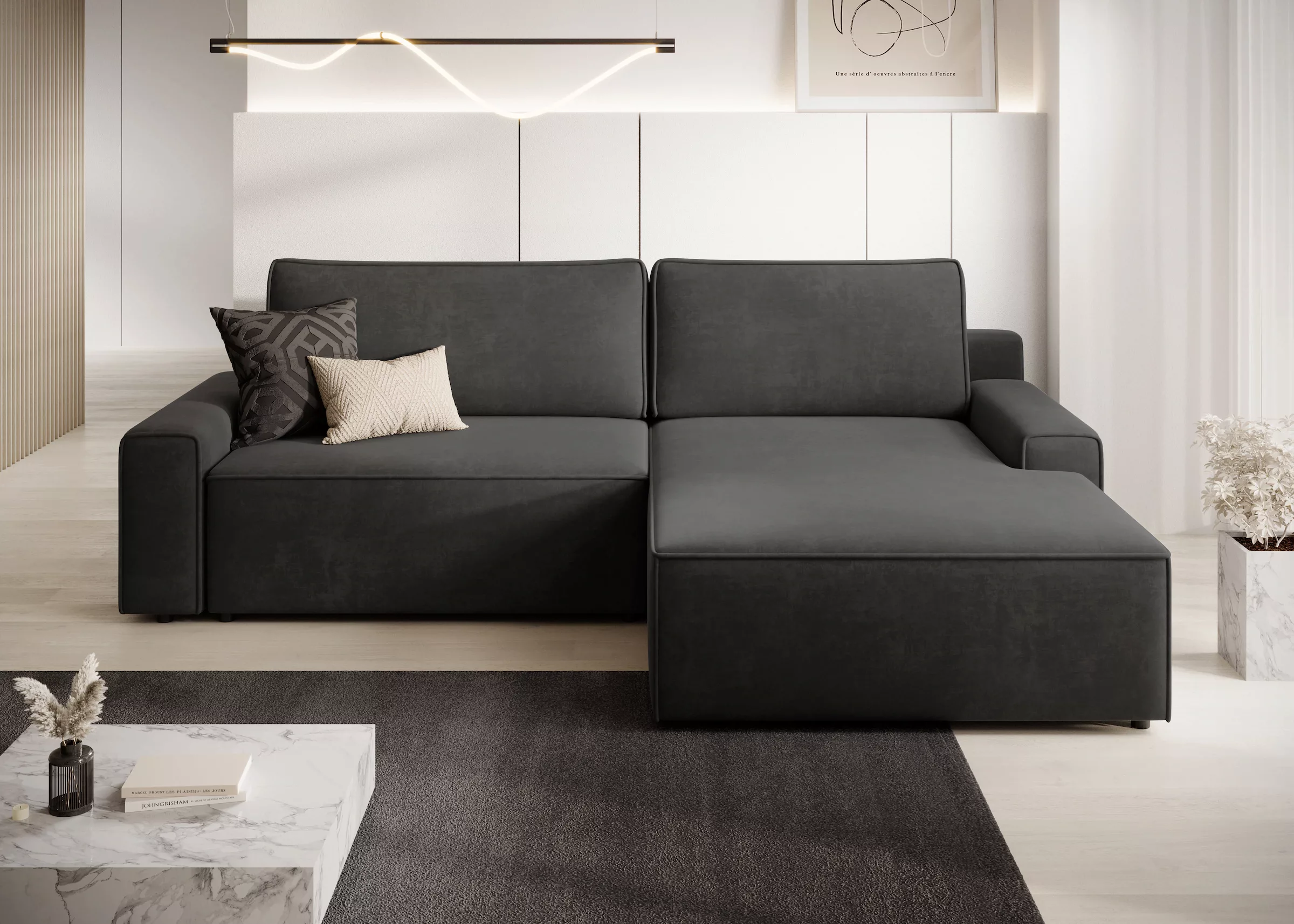 TRENDMANUFAKTUR Ecksofa »Challenge, Schlafsofa mit Bettkasten, Couch in L-F günstig online kaufen