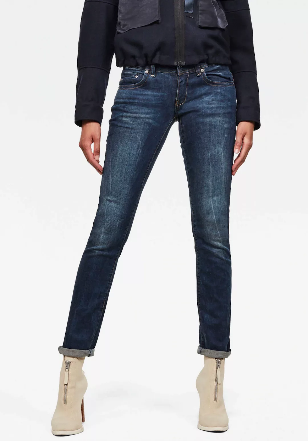 G-Star RAW Straight-Jeans "Midge Saddle Straight", 5-Pocket-Design mit mark günstig online kaufen