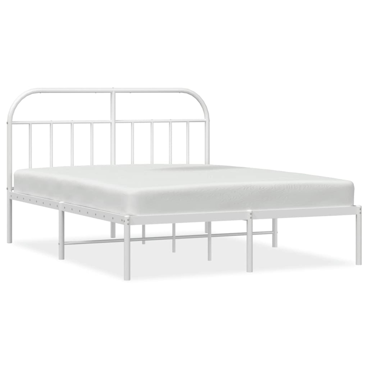 vidaXL Bettgestell mit Kopfteil Metall Weiß 140x190 cm Modell 41741229 günstig online kaufen