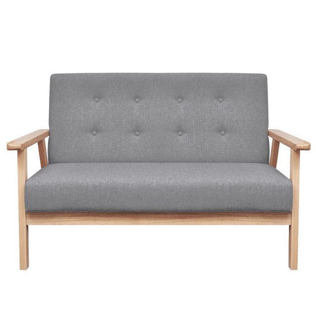 vidaXL Sofa 2-Sitzer-Sofa Stoff Hellgrau Couch günstig online kaufen