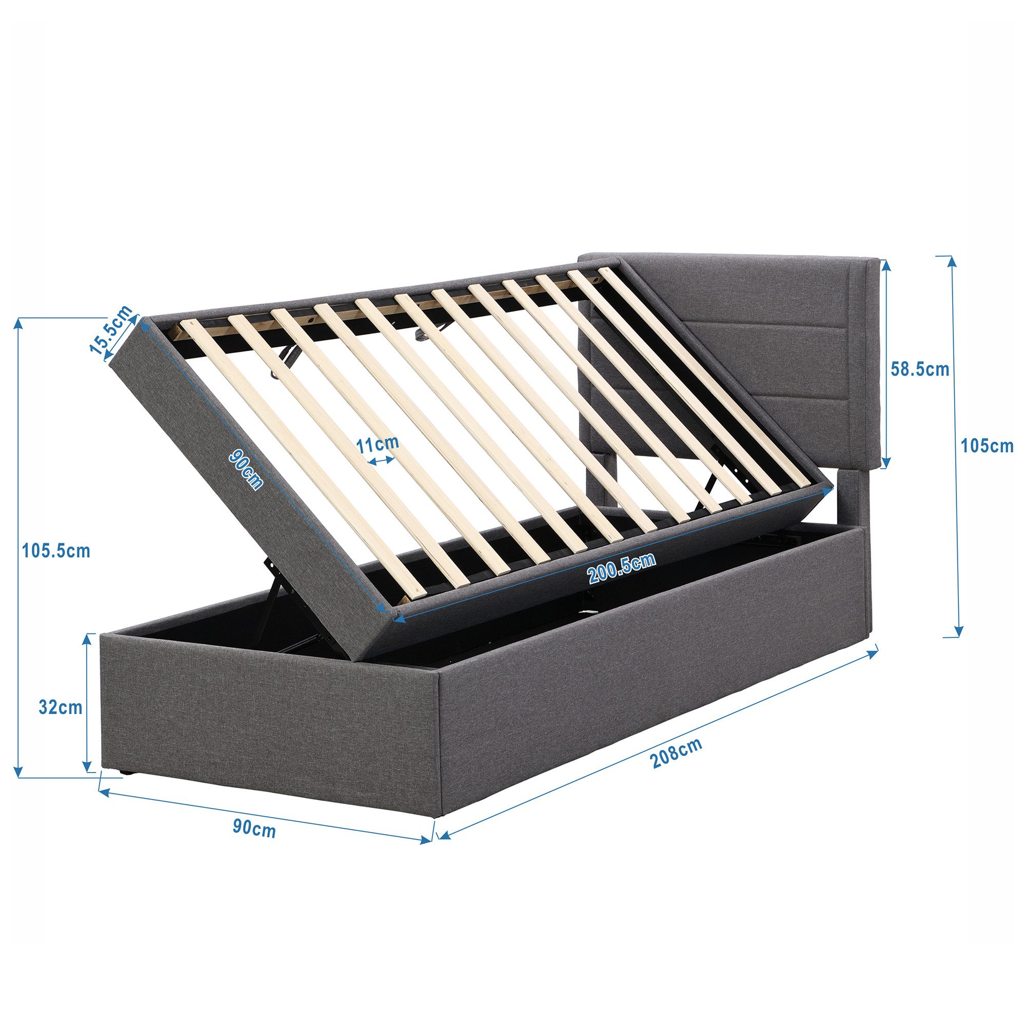 TavilaEcon Boxspringbett Polsterbett Einzelbett Gästebett Funktionsbett, günstig online kaufen