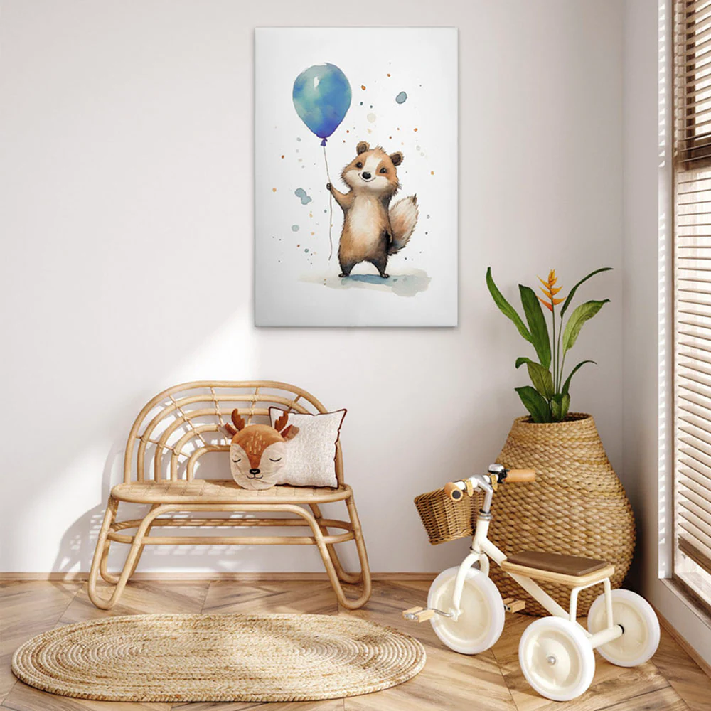 A.S. Création Leinwandbild "Cute Raccoon Blue - Wandbild Weiß Braun Keilrah günstig online kaufen