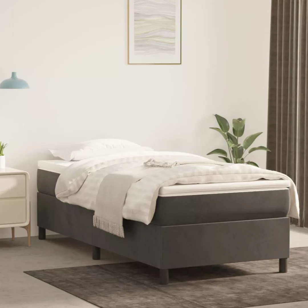 Vidaxl Boxspringbett Dunkelgrau 100x200 Cm Samt günstig online kaufen