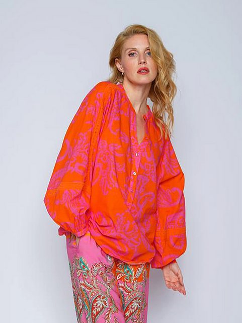 Emily Van Den Bergh Schlupfbluse Shirtbluse Orange Pink Paisley günstig online kaufen