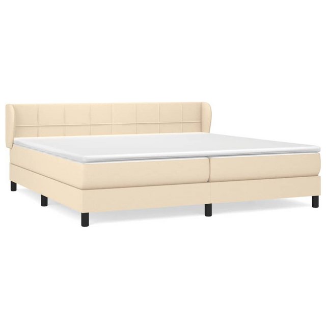 vidaXL Boxspringbett Boxspringbett mit Matratze Creme 200x200 cm Stoff Bett günstig online kaufen