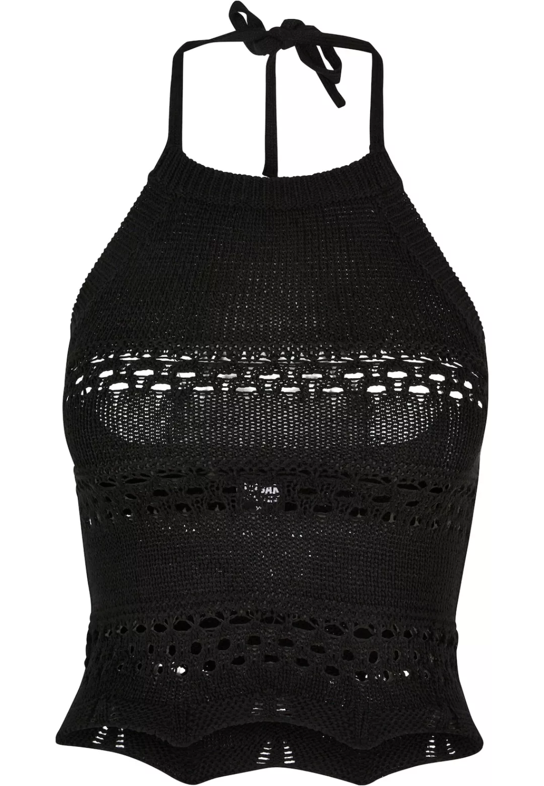 URBAN CLASSICS Muskelshirt "Urban Classics Damen Ladies Short Crochet Knit günstig online kaufen