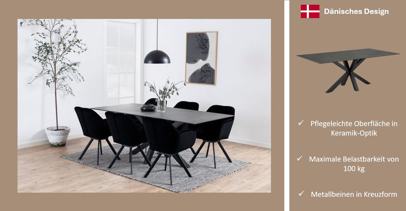 ACTONA GROUP Esstisch "Hanna, TOPSELLER", (Tisch, Esstisch), mit einer schw günstig online kaufen