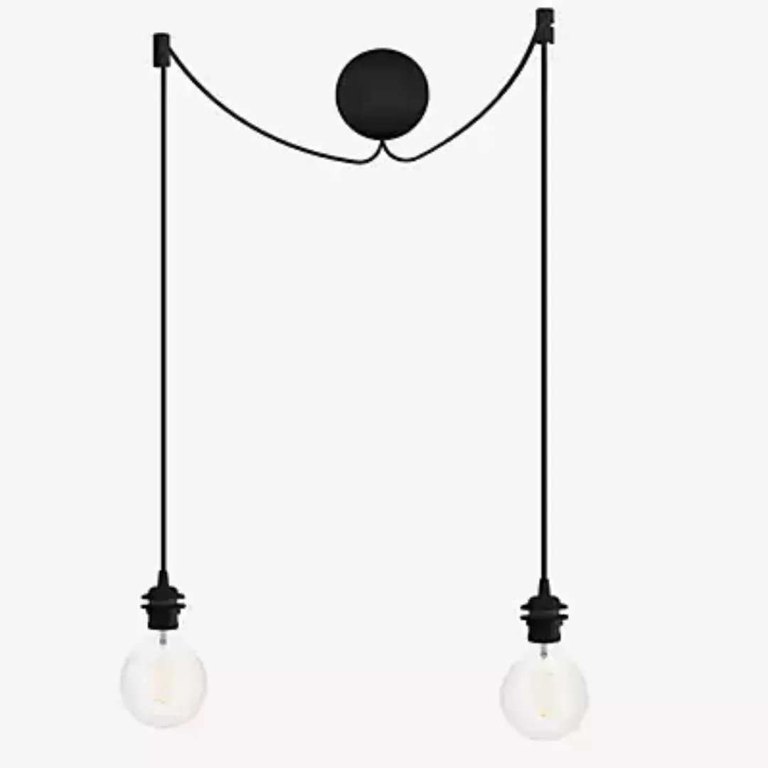 Umage Cannonball Pendelleuchte 2-flammig, schwarz mit Globelampe günstig online kaufen