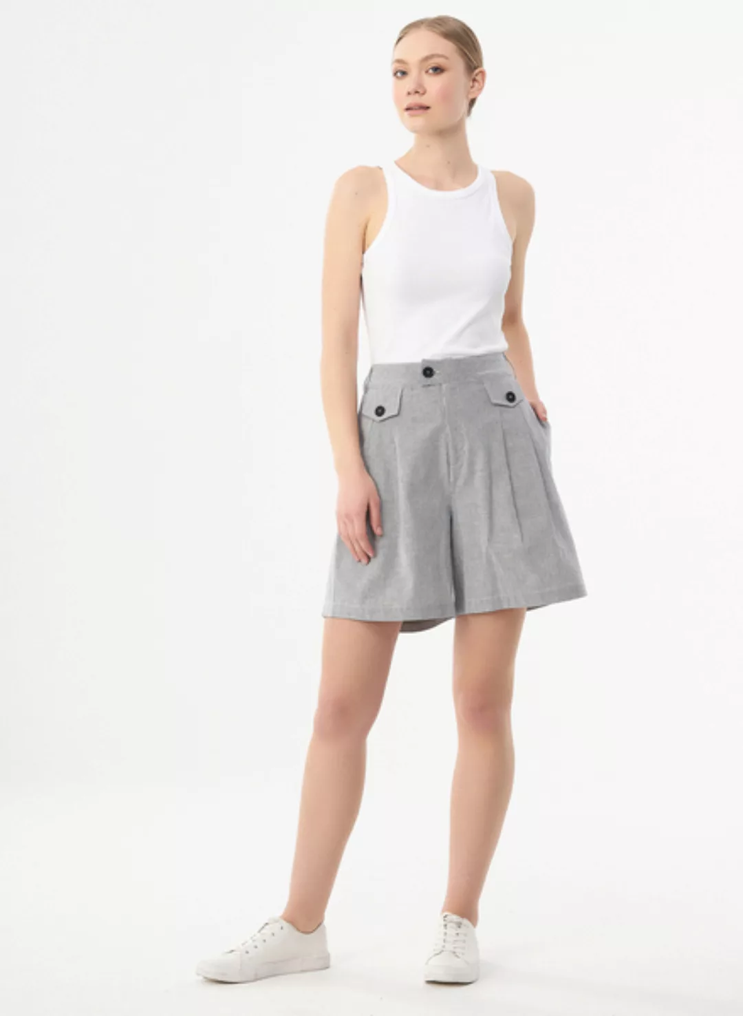 Shorts Aus Bio-baumwolle Mit Streifenmuster günstig online kaufen