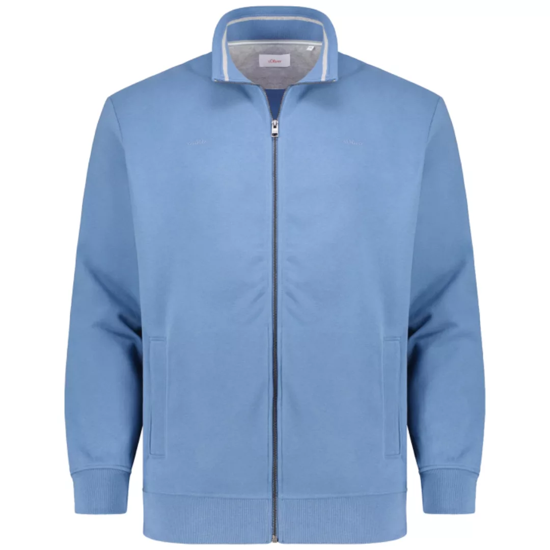 s.Oliver Allwetterjacke Sweatshirt Jacke mit Stehkragen Logo, Streifen-Deta günstig online kaufen