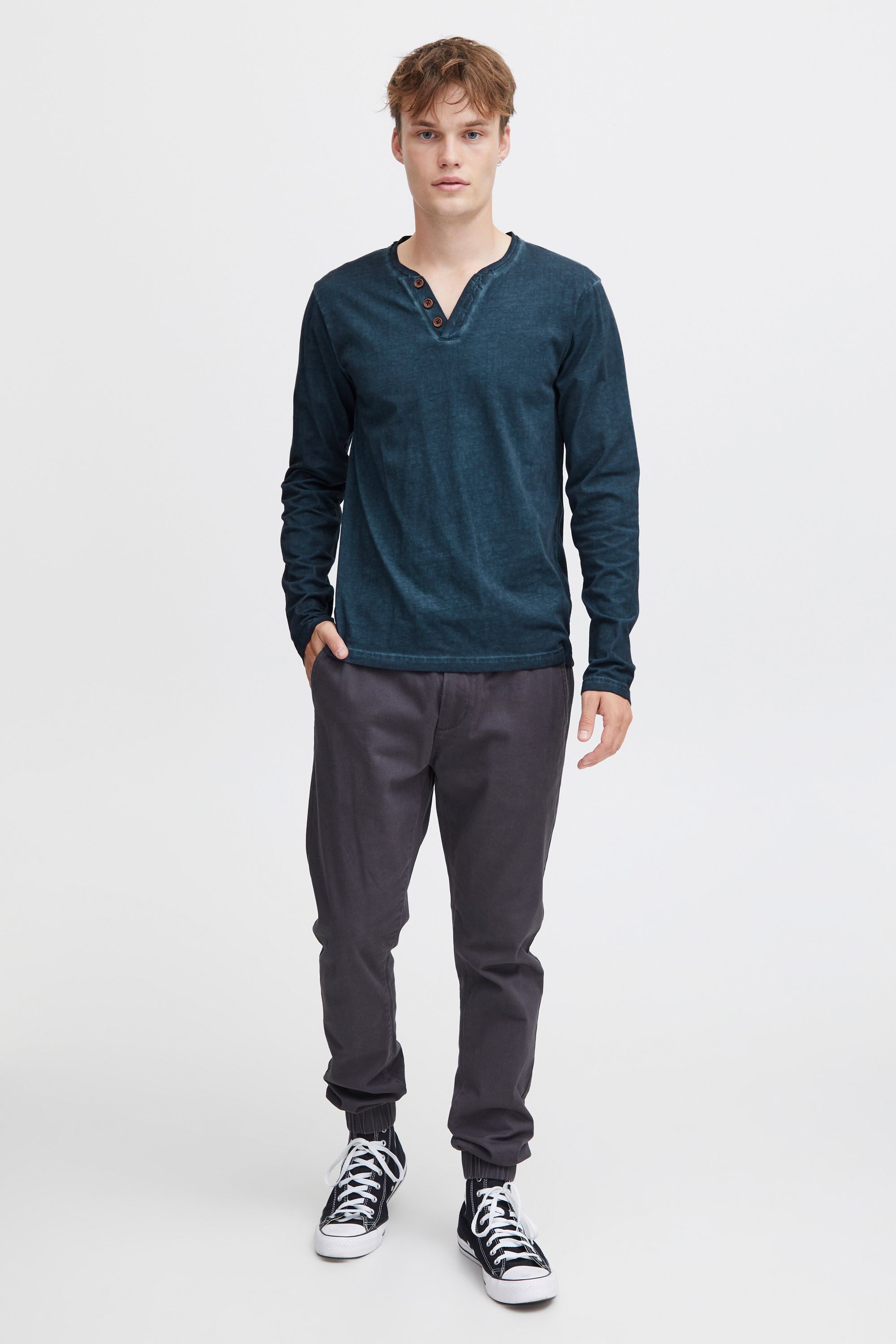 !Solid Langarmshirt SDTinox Langarmshirt mit V-Ausschnitt günstig online kaufen
