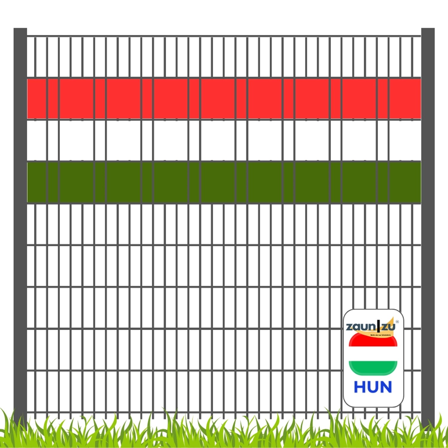 zaunzu Sichtschutz Fanartikel Ungarn für Doppelstabmatten Volle Streifenbre günstig online kaufen