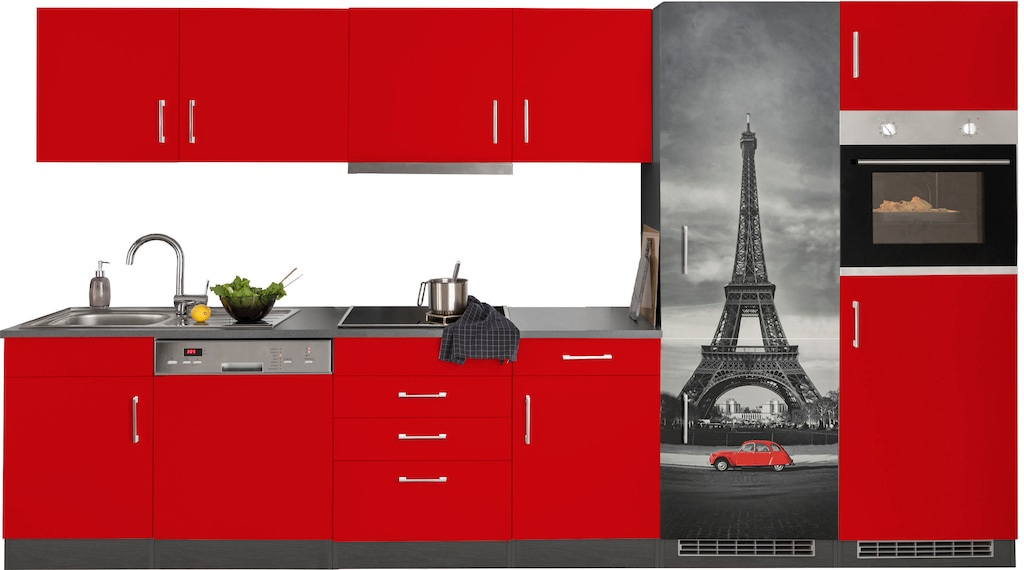 HELD MÖBEL Küchenzeile "Paris", mit E-Geräten, Breite 340 cm, mit großer Kü günstig online kaufen