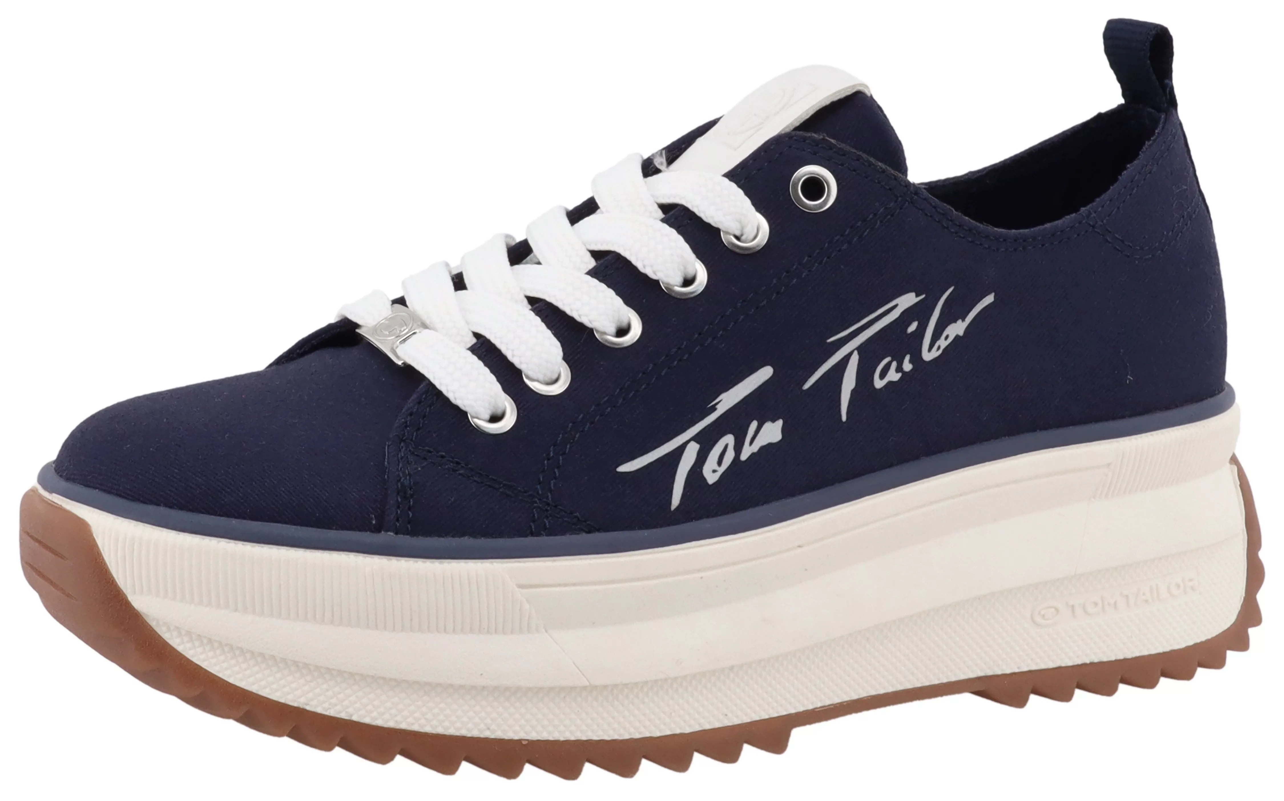 TOM TAILOR Plateausneaker, Freizeitschuh, Halbschuh, Schnürschuh mit seitli günstig online kaufen