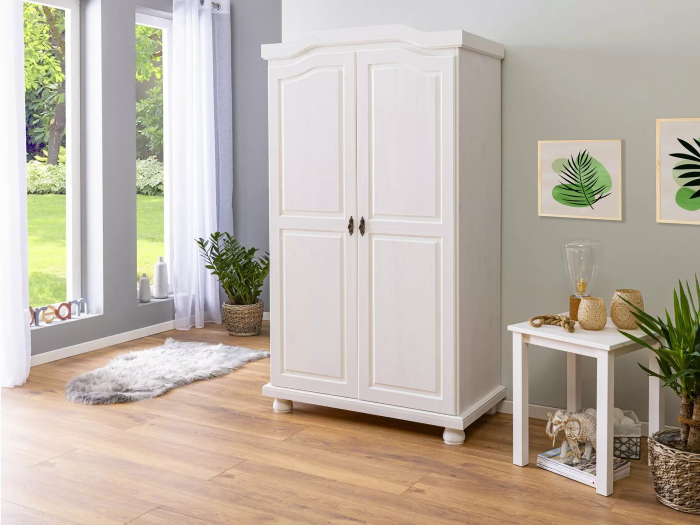 möbelando Kleiderschrank Hedda (BxHxT 104 x 180 x 56 cm) aus Massivholz in günstig online kaufen