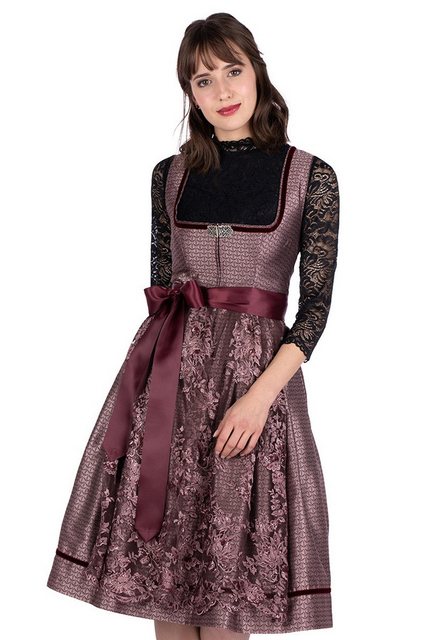 MarJo Dirndl Midi Dirndl 2tlg. - MARISOL - bordeaux/silber/altrosa günstig online kaufen