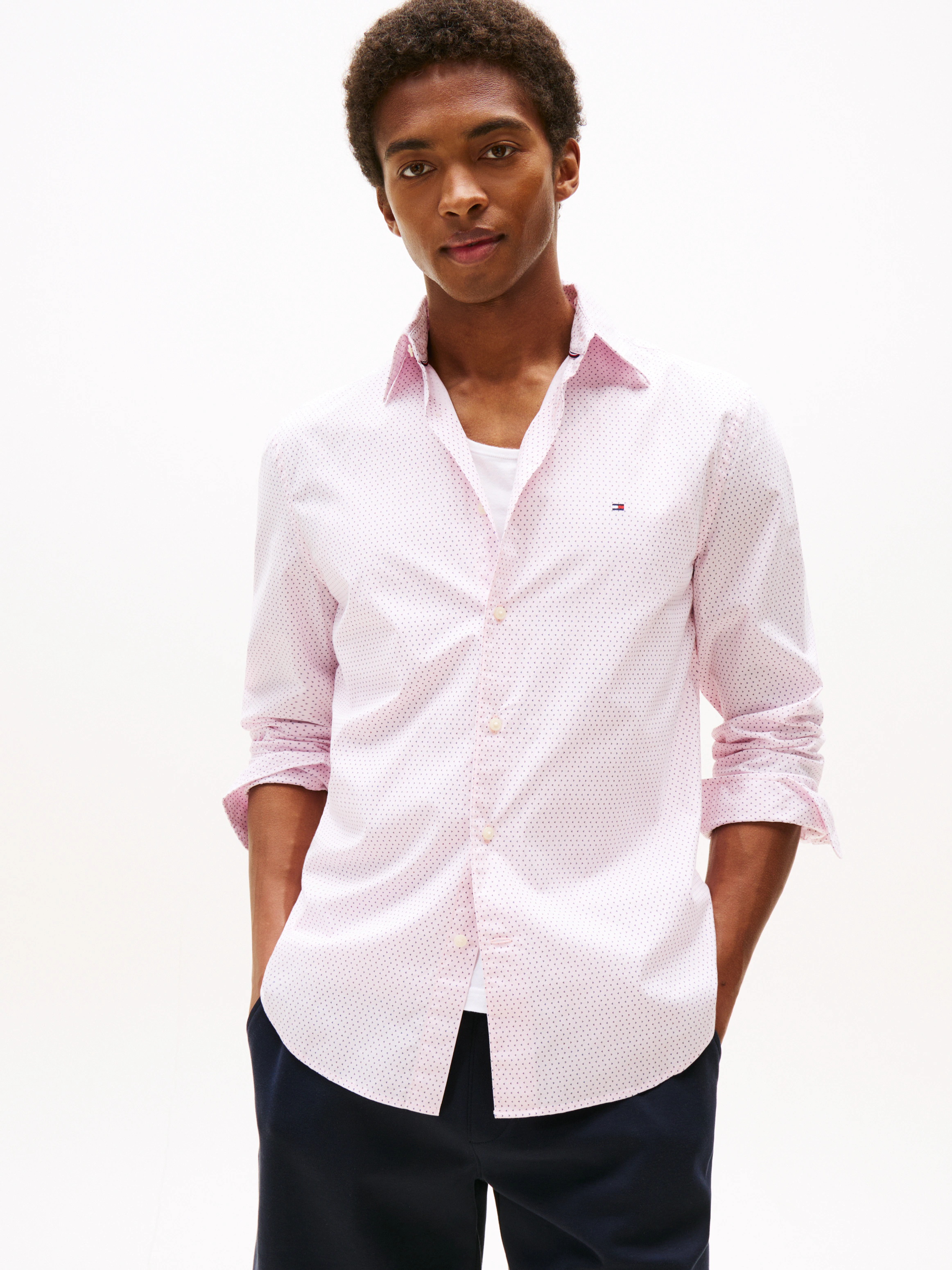 Tommy Hilfiger Langarmhemd "FLEX POPLIN MINI PRINT RF SHIRT", regular fit, günstig online kaufen