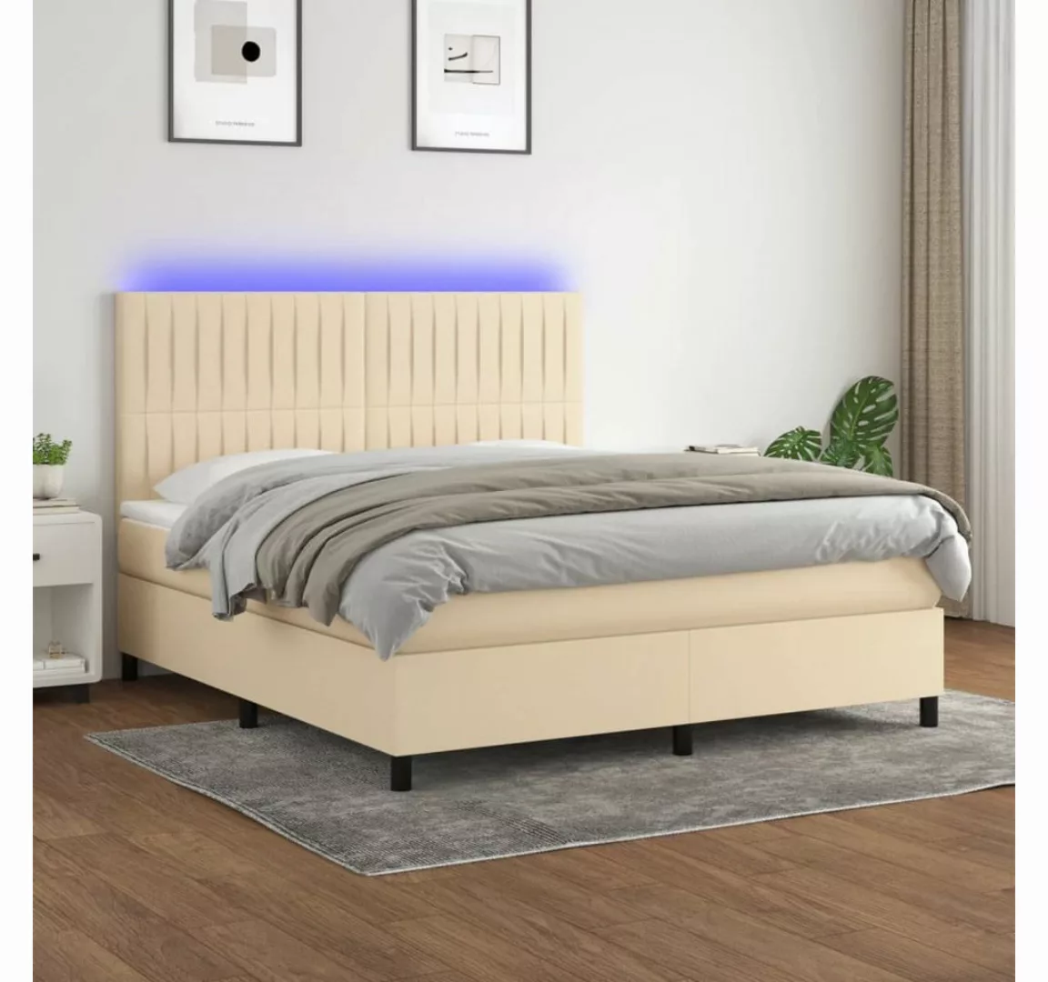 vidaXL Boxspringbett Bett Boxspringbett mit Matratze & LED Stoff (180 x 200 günstig online kaufen