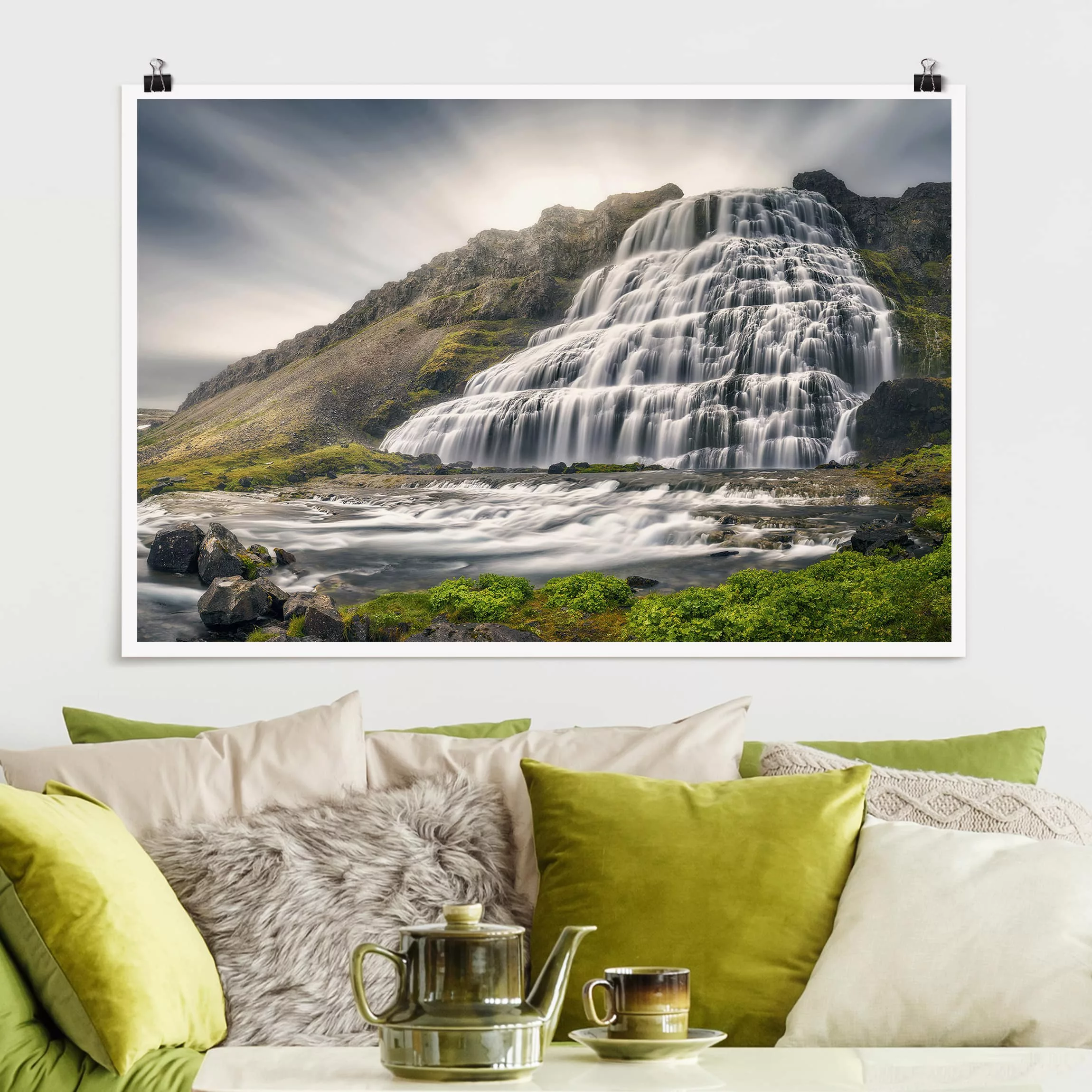 Poster Natur & Landschaft - Querformat Dynjandi Wasserfall günstig online kaufen