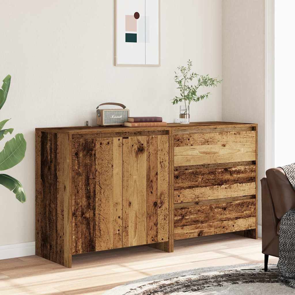 vidaXL Sideboard 2-tlg. Sideboard Altholz-Optik Holzwerkstoff günstig online kaufen