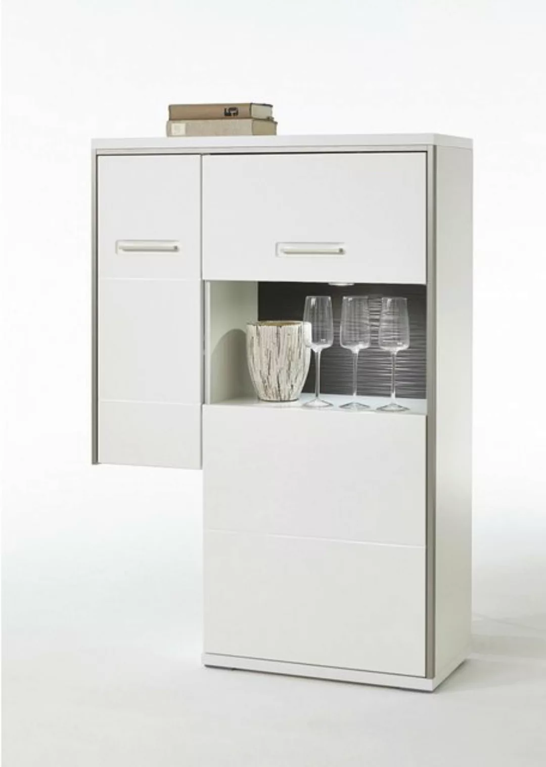 uno Anstell-Highboard  Setto ¦ weiß ¦ Maße (cm): B: 94 H: 137 T: 38 Kommode günstig online kaufen